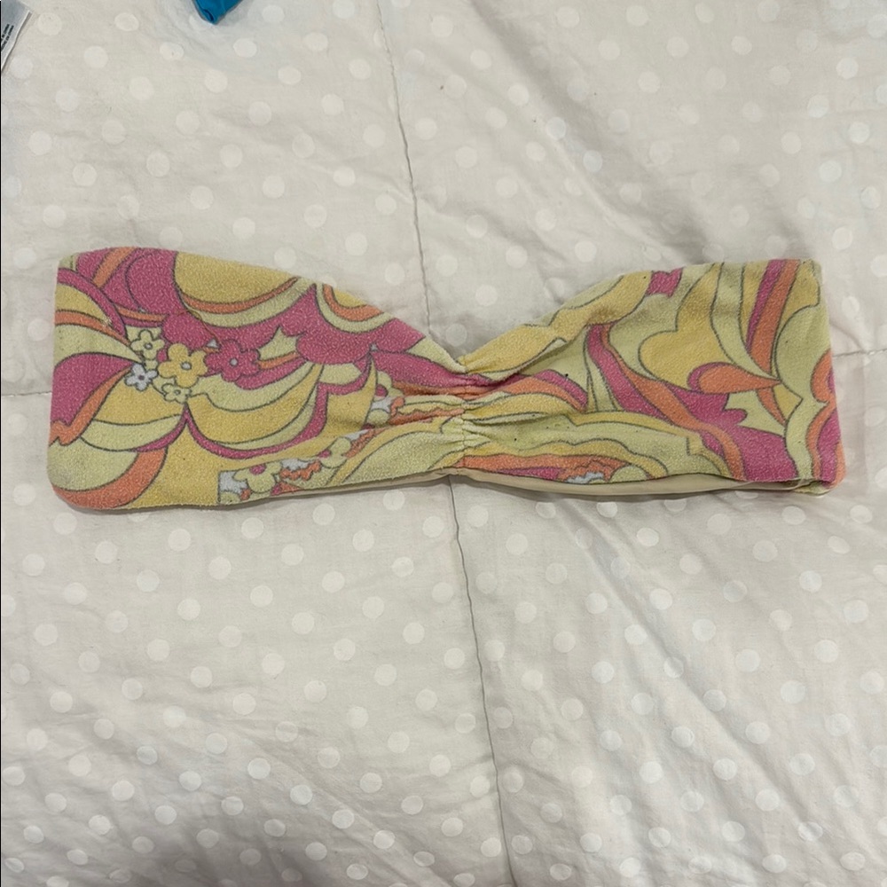 Frankie's Bikinis Pink and Yellow Retro Hair Accessory